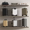 Assorted Luggage And Handbags Displayed On Wooden Shelves With Various Colors And Styles