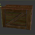 Rustic Wooden Crate With Diagonal Plank And Natural Wood Grain