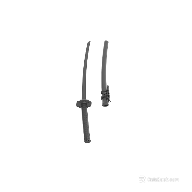 High Quality Black Knives With Ergonomic Handle And Protective Sheath 3d model 