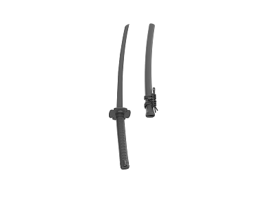 High Quality Black Knives With Ergonomic Handle And Protective Sheath 3d model