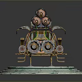 Detailed Cosmic Spacecraft Model With Multiple Thrusters And Circular Metallic Base