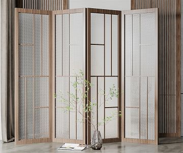 New Chinese Style Screen Partition 3d model