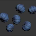 Fresh Blue Plant Fruits With Round Shape And Smooth Surface On White Background