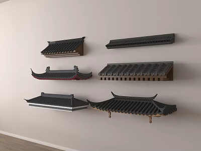 Traditional Chinese Storefront Designs With Various Tile Roofs And Decorative Eaves 3d model