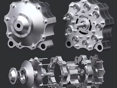 Intelligent equipment motor electrical motor explosion diagram decomposition structure 3C digital motor accessories parts accessories industrial equipment 3d model