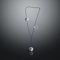 Modern Minimalist Necklace With Geometric Circular Pendants And Thin Line Design