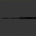 Modern Futuristic Weapon With Black Blade Red Accents And Circular Handle Design