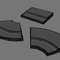 Modern Water Fountain Components With Curved And Rectangular Black Structures