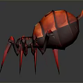 Red Spider With Glossy Armored Body And Many Sharp Legs