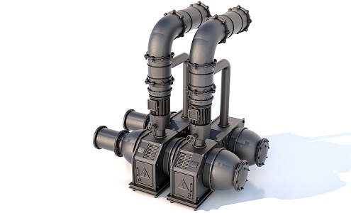 Factory industrial equipment transfer pipe valve 3d model