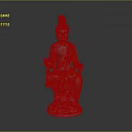 Seated Bodhisattva Sculpture Carving In Traditional Style With Lotus Base And Intricate Details