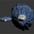 Vintage Blue Blouse And Full Skirt With White Top Displayed On Mannequin