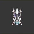 Mechanical Game Movie Character With Colorful Spiked Appendages And Futuristic Design