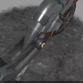 Futuristic Concept Silver Red Motorcycle With Sleek Body Large Wheels And Blue Accents
