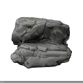 Natural Gray Stone Block with Rough Texture and Cracks for Decorative Construction Projects 3d model