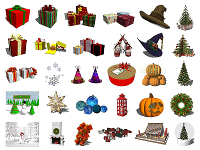 Modern Ornaments Christmas Ornaments Christmas Beauty Chen Gift Box 3d model