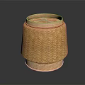 Natural Bamboo Weave Storage Container With Woven Texture And Cylindrical Shape For Home Organizer