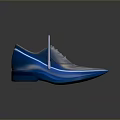 Stylish Blue And Silver Pointed Toe Lace Up Shiny Shoes Design