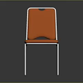 Orange Upholstered Leisure Chair With Silver Metal Frame And Modern Design
