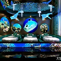 Luxury Underwater Themed SPA Sauna With Circular Coral Fish Decor And Relaxation Beds