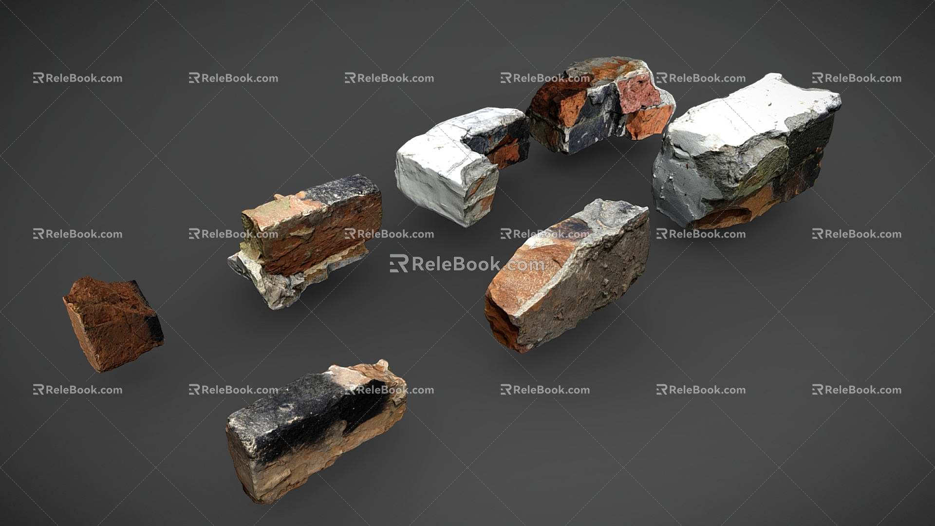 Brick Stone Broken Brick 3d model