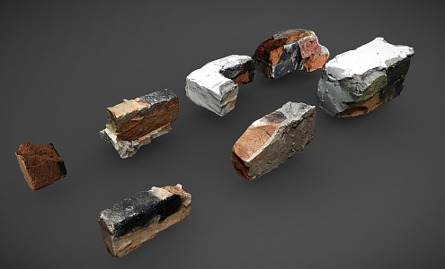 Brick Stone Broken Brick 3d model