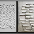 Modern 3D Wall Art With Geometric Origami Patterns And Stacked Strips On White Gray Backgrounds