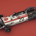 Vintage Racing Car With Number 20 Bridgestone Logo And Red Stripes