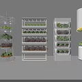 Commercial Indoor Growing Equipment with Multi Tier Racks LED Lights and Fresh Plants