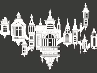 Jane Europe and the United States Chen wedding castle bubble carving 3d model