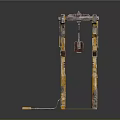 Industrial Yellow Lifting Equipment Featuring Metal Fork Structure And Handle