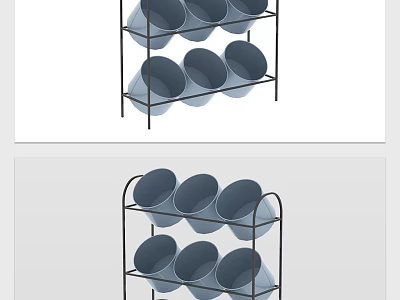 Space Saving Multi Tier Storage Rack for Organizing Bowls at Home 3d model