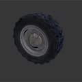 High Quality Car Tire With Black Tread Silver Wheel Rim And Orange Center