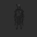Armored 3D Game Movie Character With Medieval Helmet And Detailed Fantasy Armor Design