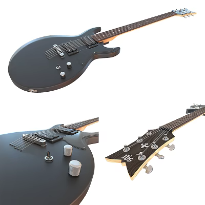 Modern Guitar Musical Instrument Electric Guitar 3d model