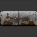 Rusty Cylindrical Metal Tank With Top Valves And Legs On Reflective Surface