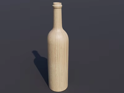 Simple Wooden Cylindrical Spice Bottle with Shadow on Dark Background 3d model