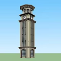 Traditional Tower With Clock Details Brown Exterior Multiple Levels And Ornate Windows