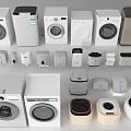 Modern Washing Machines With Various Models Different Designs And Compact Appliance Units