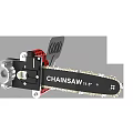 Heavy Duty Industrial Chainsaw With Red Handle Black Body And Sharp Chain 3d model