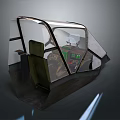 Modern Aircraft Cockpit Interior With Transparent Canopy Instrument Panel And Seats