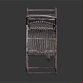 Vintage Wicker Rocking Chair With Metal Frame And Woven Seat Design