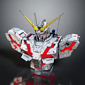 Gundam Mechanical Bust Figure Featuring White Red Armor Yellow Antennas And Green Eyes