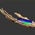 Human Hand Bones 3D Anatomical Model With Blue Green Muscles And Ligaments
