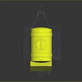 Yellow Beer Tanker Cart Trailer With Red Label And Black Wheels