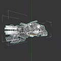 Advanced Futuristic Multi Barrel Weapon With Blue Black Metallic Mechanical Design