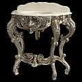 Ornate Silver Carved Washstand With Intricate Pedestal Design And White Basin Top