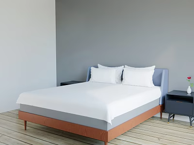 Modern Double Bed Master Bedroom Bed 3d model