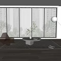 Modern curtain screen window 3d model