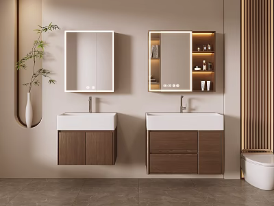Middle Style Bathroom Cabinet Wash Cabinet 3d model